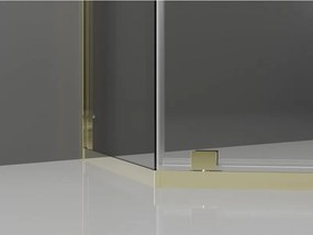 Mexen Exo cabina doccia pentagonale a battente 90 x 90 cm, trasparente, oro - 812-090-090-50-00