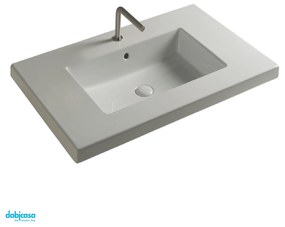 Ceramica Tecla "Mars" Lavabo Da Incasso o Sospeso 90x54 Cm Bianco Lucido