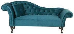 Chaise longue velluto foglia di tè sinistra LATTES Beliani