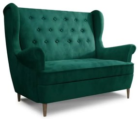 Divano verde scuro e rivestimento in velluto 150 cm Aros – ELTAP