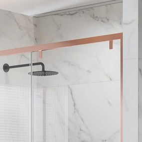 Doccia nicchia oro rosa 140cm scorrevole altezza 200cm | KSA4000G - KAMALU