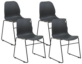 Set di 4 sedie da pranzo grigio scuro PANORA Beliani