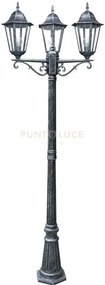 Palo firenze nero e silver 3 luci attacco e27 ip44 76,5x218cm in me...