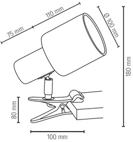 Spot-Light 2236174WK - Lampada con morsetto TREEHOUSE 1xE27/25W/230V
