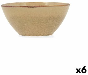 Ciotola Bidasoa Ikonic Ceramica Marrone (15,8 x 15 x 7 cm) (Pack 6x)
