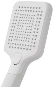 Doccetta quadrata 26,6 cm con tre tipi di getto bianco opaco in ABS Hidra
