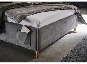 Letto da bambini color antracite imbottito con contenitore con rete inclusa 120x200 cm Cool – Meise Möbel