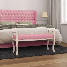 Panca Rosa 110x45x60 Cm İn Velluto /