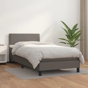 Giroletto A Molle Con Materasso Grigio 100x200 Cm İn Similpelle /