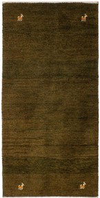 Gabbeh Tappeto 70x140 Verde (Iran) Annodato A Mano