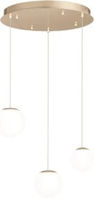 Lampada a sospensione 35 cm in metallo verniciato Oro SANTOS 3 Luci Led