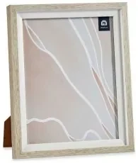 Cornice Portafoto S3609083 Marrone Bianco Cristallo Legno Plastica (24 x 2  x 29 cm)