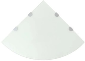 Scaffali angolari 2 pz supporti cromati e vetro bianco 45x45 cm