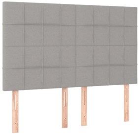 Giroletto a molle con materasso grigio chiaro 140x190cm tessuto