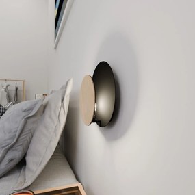 Applique da Parete Circle Nera e in Legno Luce Indiretta Base G9