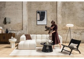 Divano angolare color crema (con penisola a destra e chaise lounge) con rivestimento in velluto Cube – Bonami Selection