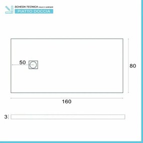 Piatto doccia filo pavimento Karen 80x160 in resina bianco pietra