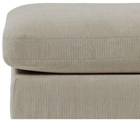 Pouf in tessuto a coste color crema Comfy - Scandic