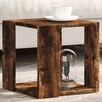 Tavolino da Salotto Rovere Fumo 32x32x30 cm Legno Multistrato 848147