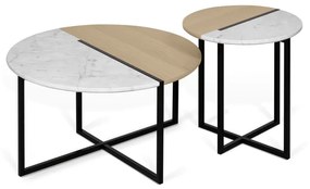 Tavolino rotondo con piano in rovere ø 80 cm Sonata - TemaHome