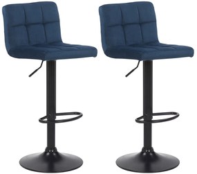 Set Di 2 Sgabelli Da Bar Feni İn Velluto / Blau