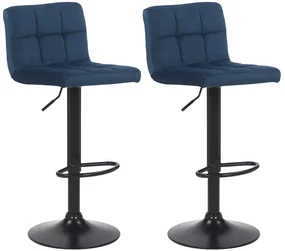 Set Di 2 Sgabelli Da Bar Feni İn Velluto / Blau
