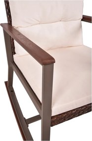Sedia a dondolo in legno marrone scuro con tavolino Sinaloa - Garden Pleasure