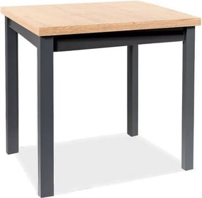 Tavolo Adam in MDF nero e piano laminato effetto rovere Artisan – 90x65 cm