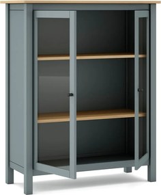 Vetrina verde polveroso in pino massiccio 90x110x40 cm Misti – Marckeric