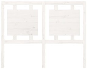 Testiera per letto bianca 125,5x4x100 cm legno massello di pino