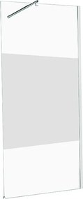 Box doccia walk-in, vetro serigrafato 6 mm, L 70-120 cm x H 200 cm, profilo cromo