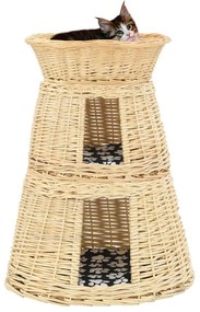 Set Ceste Per Gatti Con Cuscini 3 Pz 47x34x60 Cm Salice Naturale /