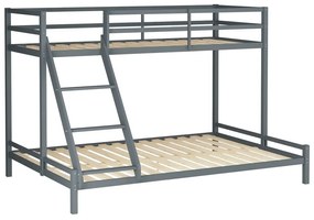 Letto a castello grigio in legno di pino Alpi2 - Støraa