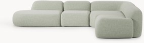 Divano angolare componibile XL in bouclé con chaise longue Wolke