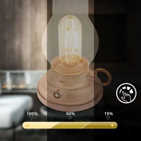 Brilo - Lampada da tavolo ricaricabile LED dimmerabile per esterni KANEA LED 1,5W/5V IP44 1200 mAh beige