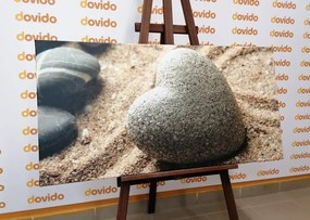 Stampa su tela – Pietra Zen a forma di cuore