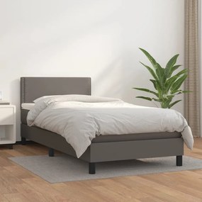 Giroletto A Molle Con Materasso Grgio 90x200 Cm İn Similpelle /