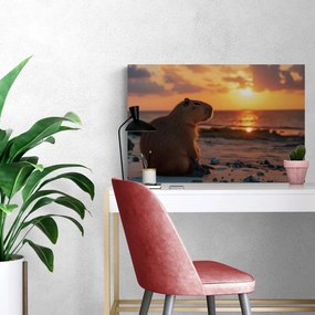 Stampa su tela – Capibara al tramonto