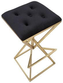 Sedia da bar nera/dorata in imbottito (altezza della seduta 75 cm) Piramid – Mauro Ferretti