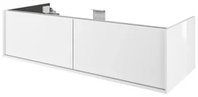 Mobile da bagno sotto lavabo SENSEA Neo Frame bianco laccato lucido L 120 x H 32 x P 48 cm 2 cassetti, lavabo non incluso