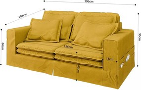 Divano giallo 196 cm Nora – Ropez