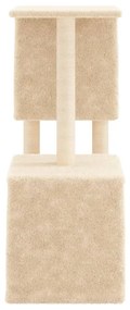 Albero per gatti con tiragraffi in sisal crema 86 cm