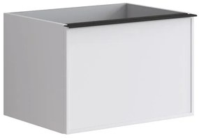 Mobile da bagno sospeso sotto lavabo L 60 x H 40 x P 45.5 cm bianco laccato opaco, 2 cassetti Pixel frame