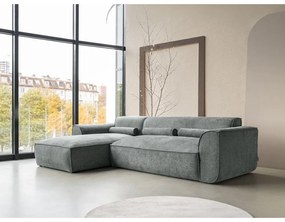 Divano angolare componibile verde (con penisola a sinistra) Flex Felix – Miuform