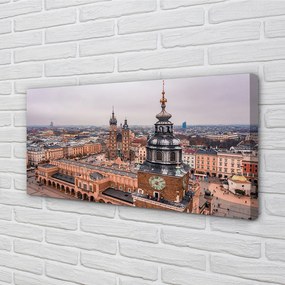 Quadro su tela Chiese invernali panorama di Cracovia 100x50 cm