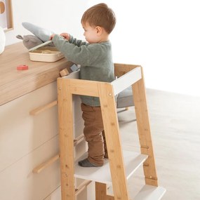 Torre di apprendimento bianca in bambù – Roba