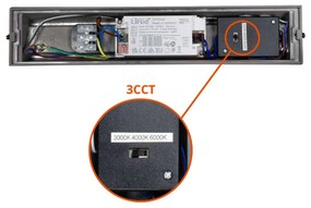 Applique Bidirezionale Grigia 12W CCT IP65 da esterno - Serie FILO Colore Bianco Variabile CCT