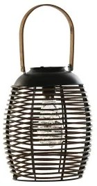 Lampada ad energia solare DKD Home Decor Marrone Nero Bambù Rattan 22 x 22 x 39 cm