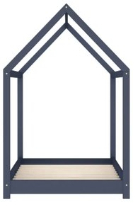 Giroletto per Bambini Grigio in Legno Massello di Pino 80x160cm