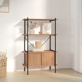 Scaffalatura 4 Livelli Con Mobile 80x40x130 Cm Acciaio E Legno /